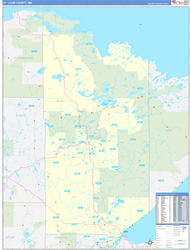 St. Louis County, MN Wall Map Zip Code Basic Style 2024